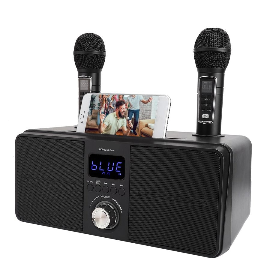 SDRD SD309 Wireless Bluetooth Karaoke 2PCS Microphone Speaker Handheld Mic Portable Singing SDRD SD309 Wireless Bluetooth Karaoke 2PCS Microphone Speaker Handheld Mic Portable Singing